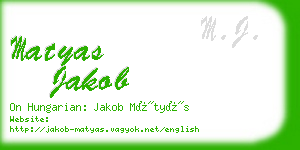 matyas jakob business card